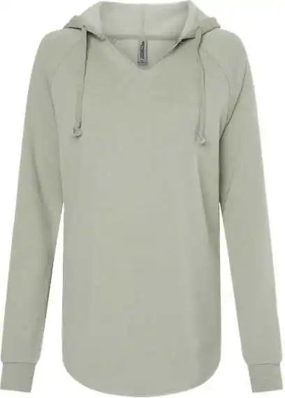 Independent Trading co Prm2500 Womens Lightweight California Wave Wash Hooded Sweatshirt Sage