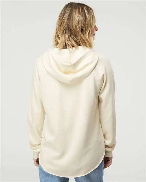 Independent Trading Co. Prm2500 Women’s Lightweight California Wave Wash Hooded Sweatshirt - Bone