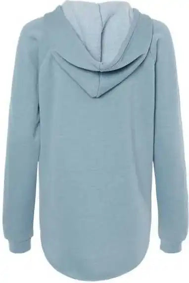 Independent Trading co Prm2500 Womens Lightweight California Wave Wash Hooded Sweatshirt Misty Blue
