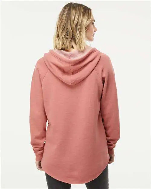 Independent Trading Co. Prm2500 Women’s Lightweight California Wave Wash Hooded Sweatshirt - Dusty Rose