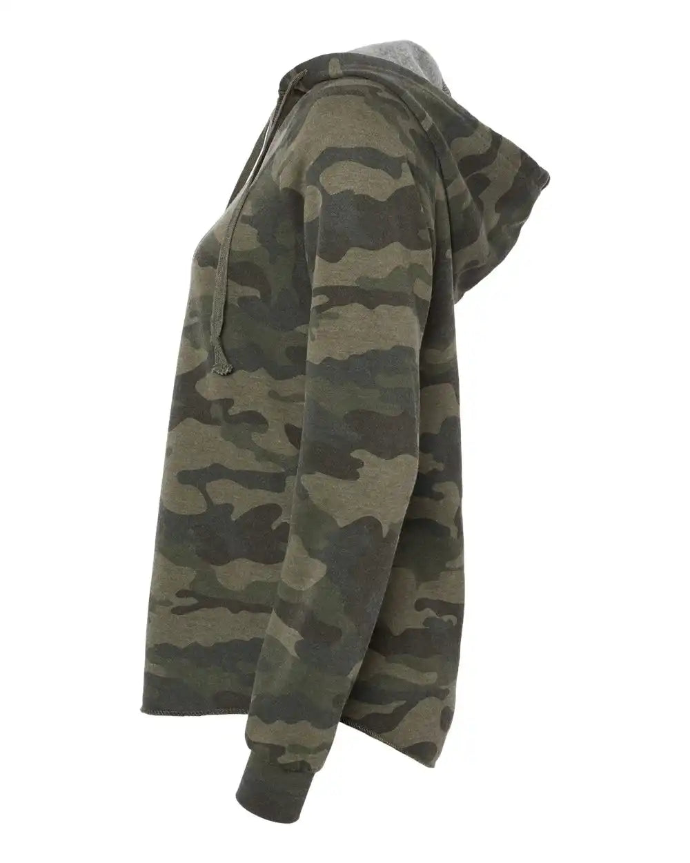 Independent Trading Co. Prm2500 Women’s Lightweight California Wave Wash Hooded Sweatshirt - Forest Camo Heather