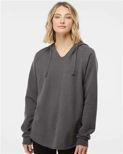 Independent Trading Co. Prm2500 Women’s Lightweight California Wave Wash Hooded Sweatshirt - Shadow