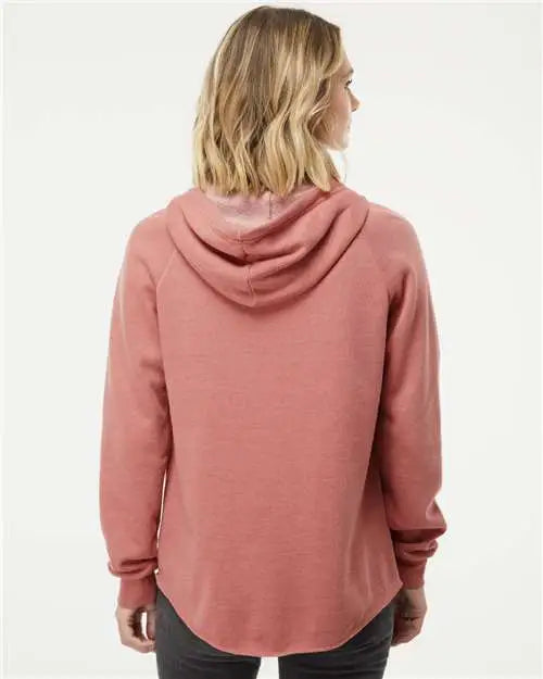 Independent Trading Co. Prm2500z Women’s California Wave Wash Full-zip Hooded Sweatshirt - Dusty Rose