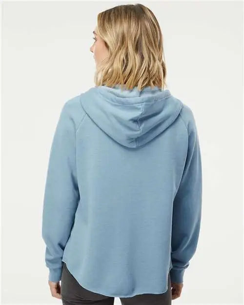 Independent Trading Co. Prm2500z Women’s California Wave Wash Full-zip Hooded Sweatshirt - Misty Blue