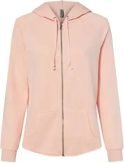 Independent Trading co Prm2500z Women’s California Wave Wash Full Zip Hooded Sweatshirt Blush