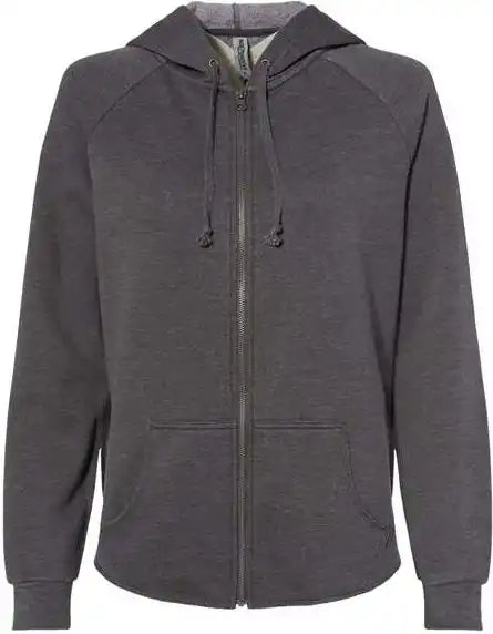 Independent Trading co Prm2500z Women’s California Wave Wash Full Zip Hooded Sweatshirt Shadow