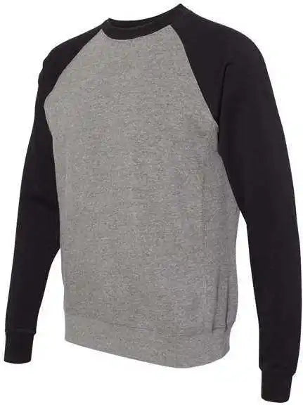 Independent Trading co Prm30sbc Unisex Special Blend Raglan Sweatshirt - Nickel Heather Black