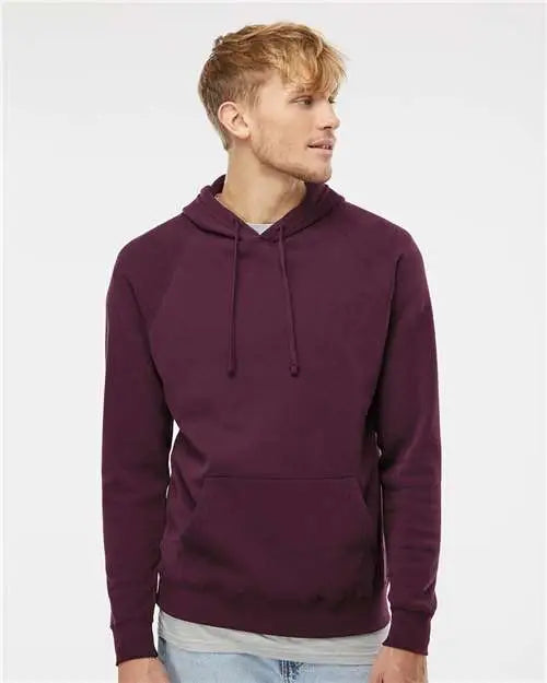 Independent Trading Co. Prm33sbp Special Blend Raglan Hooded Sweatshirt - Maroon