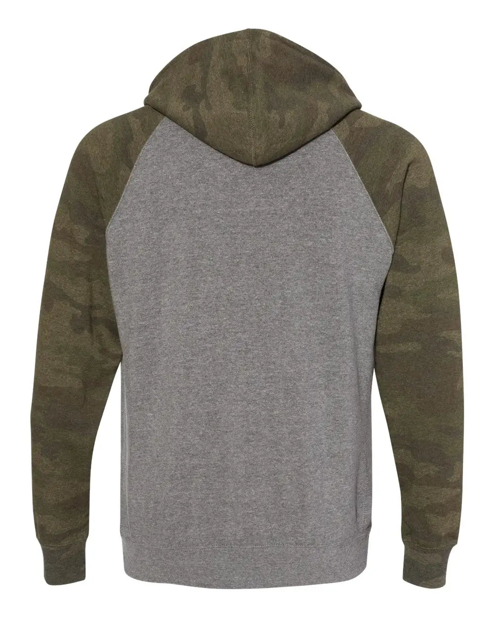 Independent Trading Co. Prm33sbp Special Blend Raglan Hooded Sweatshirt - Nickel Heather Forest Camo