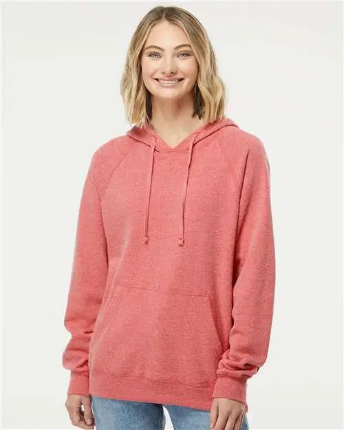 Independent Trading Co. Prm33sbp Special Blend Raglan Hooded Sweatshirt - Pomegranate