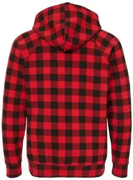 Independent Trading co Prm33sbp Unisex Special Blend Raglan Hooded Sweatshirt - Red Buffalo Plaid