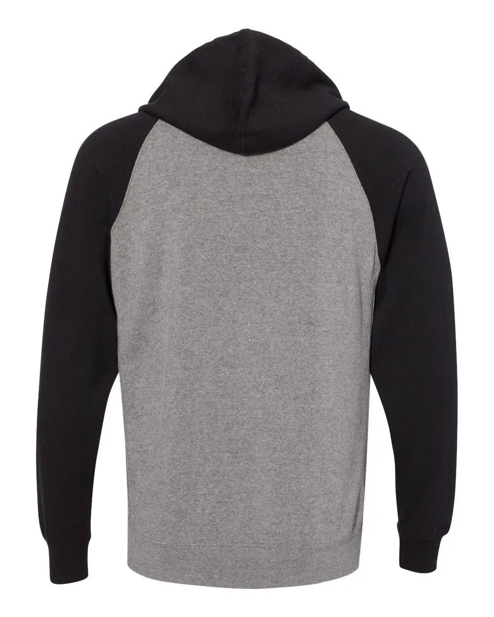 Independent Trading Co. Prm33sbz Special Blend Raglan Full-zip Hooded Sweatshirt - Nickel Heather Black - Gray / Xs