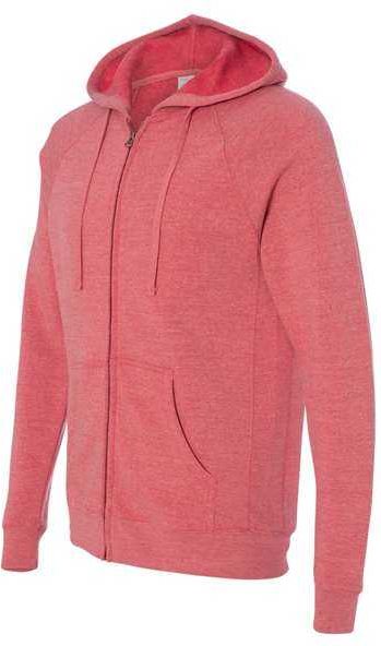 Independent Trading co Prm33sbz Unisex Special Blend Raglan Full-zip Hooded Sweatshirt - Pomegranate
