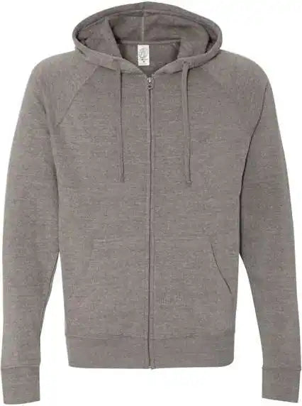Independent Trading co Prm33sbz Unisex Special Blend Raglan Full-zip Hooded Sweatshirt - Nickel