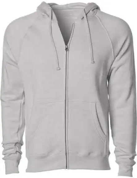 Independent Trading co Prm33sbz Unisex Special Blend Raglan Full Zip Hooded Sweatshirt Stone Heather