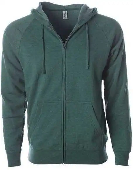 Independent Trading co Prm33sbz Unisex Special Blend Raglan Full-zip Hooded Sweatshirt - Moss