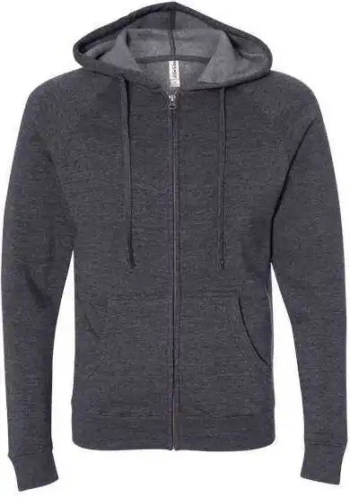 Independent Trading co Prm33sbz Unisex Special Blend Raglan Full-zip Hooded Sweatshirt - Midnight Navy