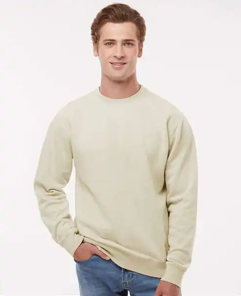 Independent Trading Co. Prm3500 Midweight Pigment-dyed Crewneck Sweatshirt - Pigment Ivory