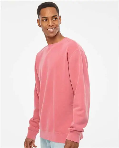 Independent Trading Co. Prm3500 Midweight Pigment-dyed Crewneck Sweatshirt - Pigment Pink
