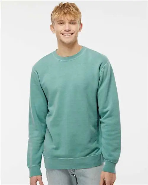 Independent Trading Co. Prm3500 Midweight Pigment-dyed Crewneck Sweatshirt - Pigment Mint
