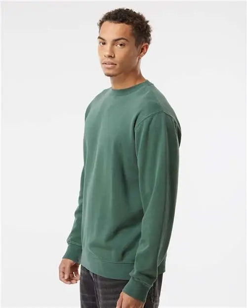 Independent Trading Co. Prm3500 Midweight Pigment-dyed Crewneck Sweatshirt - Pigment Alpine Green