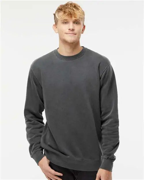 Independent Trading Co. Prm3500 Midweight Pigment-dyed Crewneck Sweatshirt - Pigment Black