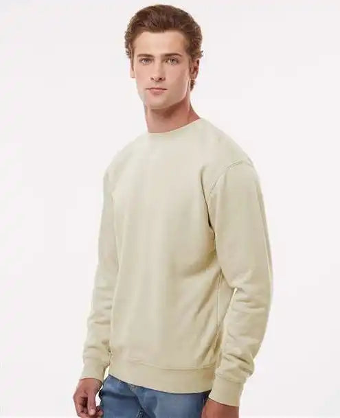 Independent Trading Co. Prm3500 Midweight Pigment-dyed Crewneck Sweatshirt - Pigment Ivory
