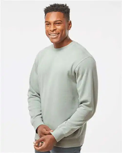 Independent Trading Co. Prm3500 Midweight Pigment-dyed Crewneck Sweatshirt - Pigment Sage