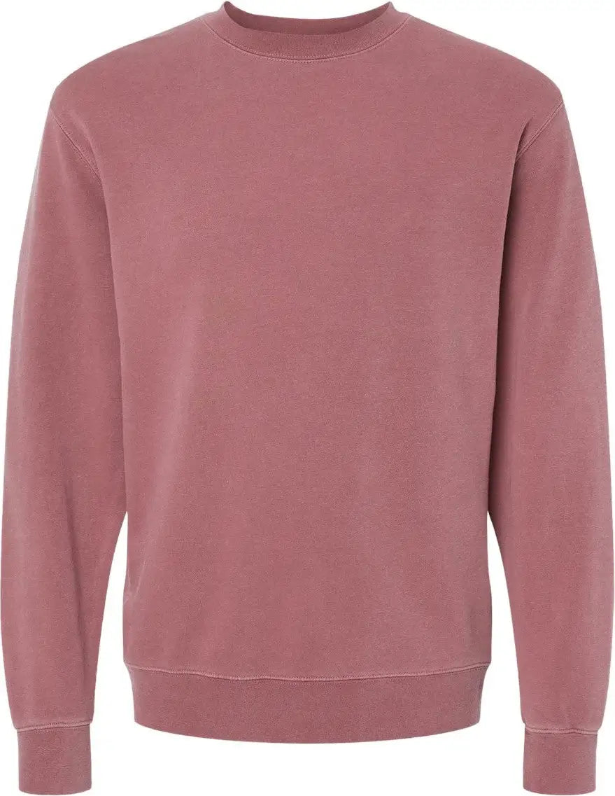 Independent Trading Co. Prm3500 Midweight Pigment-dyed Crewneck Sweatshirt - Pigment Maroon - Xs