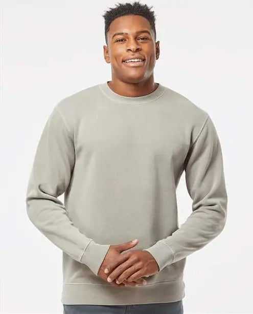 Independent Trading Co. Prm3500 Midweight Pigment-dyed Crewneck Sweatshirt - Pigment Cement