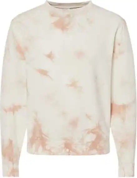 Independent Trading co Prm3500td Unisex Midweight Tie-dyed Sweatshirt - Tie Dye Dusty Pink
