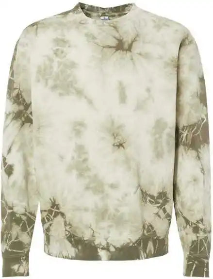 Independent Trading co Prm3500td Unisex Midweight Tie Dyed Sweatshirt Dye Olive