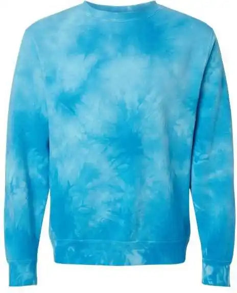 Independent Trading co Prm3500td Unisex Midweight Tie Dyed Sweatshirt Dye Aqua Blue
