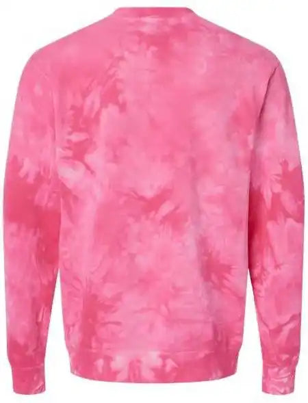 Independent Trading co Prm3500td Unisex Midweight Tie Dyed Sweatshirt Dye Pink