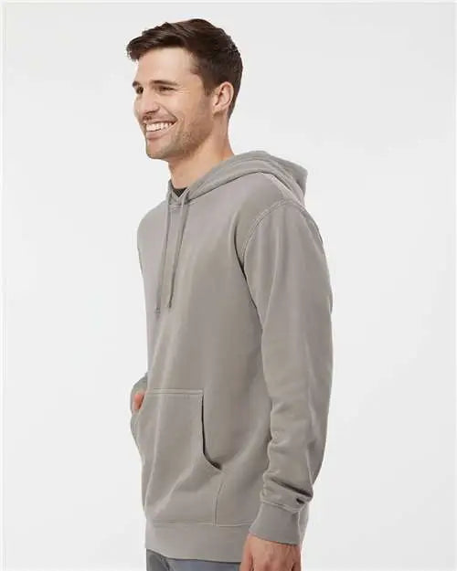 Independent Trading Co. Prm4500 Midweight Pigment-dyed Hooded Sweatshirt - Pigment Cement
