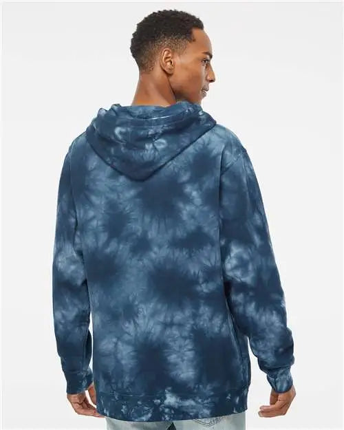Independent Trading Co. Prm4500td Midweight Tie-dyed Hooded Sweatshirt - Tie Dye Navy