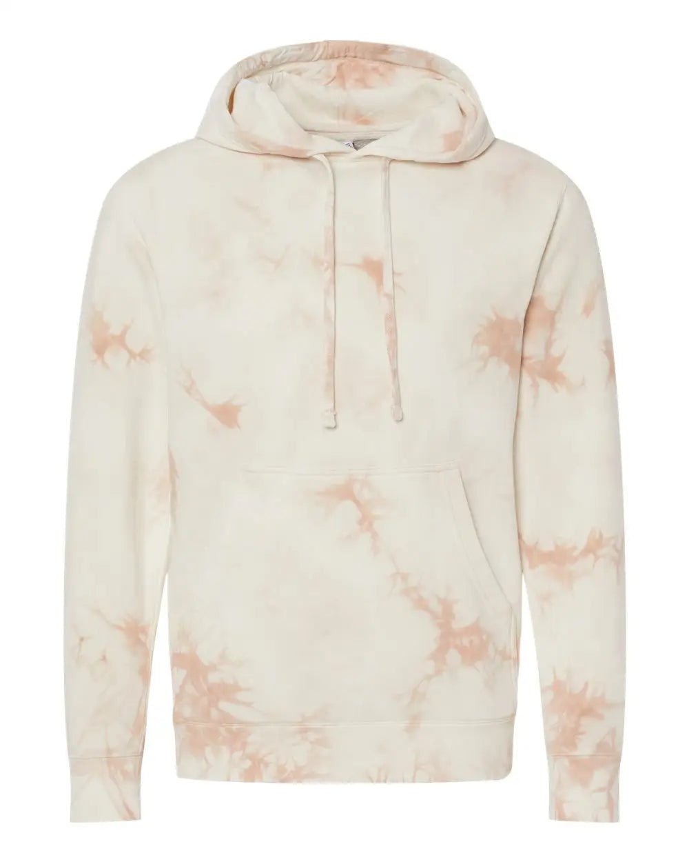 Independent Trading Co. Prm4500td Midweight Tie-dyed Hooded Sweatshirt - Tie Dye Dusty Pink - Xs