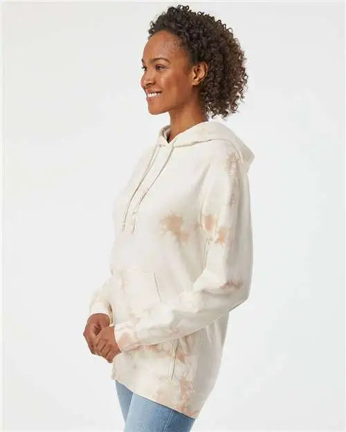 Independent Trading Co. Prm4500td Midweight Tie-dyed Hooded Sweatshirt - Tie Dye Dusty Pink