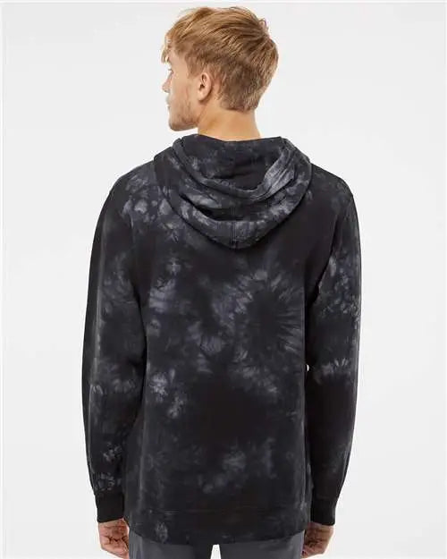 Independent Trading Co. Prm4500td Midweight Tie-dyed Hooded Sweatshirt - Tie Dye Black