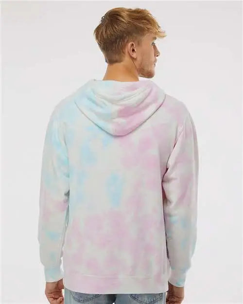 Independent Trading Co. Prm4500td Midweight Tie-dyed Hooded Sweatshirt - Tie Dye Cotton Candy