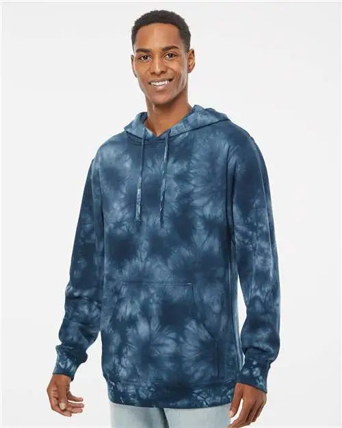 Independent Trading Co. Prm4500td Midweight Tie-dyed Hooded Sweatshirt - Tie Dye Navy