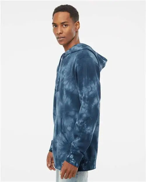 Independent Trading Co. Prm4500td Midweight Tie-dyed Hooded Sweatshirt - Tie Dye Navy