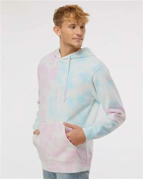 Independent Trading Co. Prm4500td Midweight Tie-dyed Hooded Sweatshirt - Tie Dye Cotton Candy