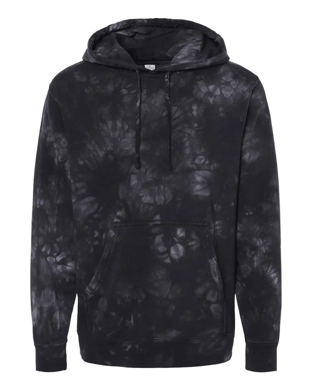 Independent Trading Co. Prm4500td Midweight Tie-dyed Hooded Sweatshirt - Tie Dye Black - Xs