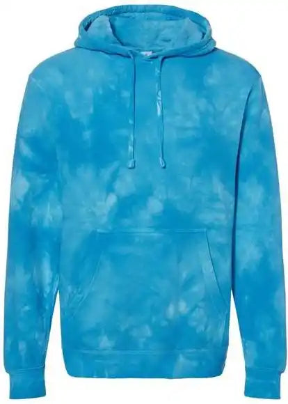 Independent Trading co Prm4500td Unisex Midweight Tie Dyed Hooded Sweatshirt Dye Aqua Blue
