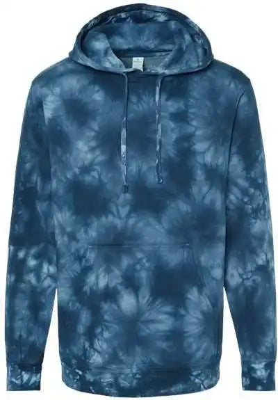 Independent Trading co Prm4500td Unisex Midweight Tie Dyed Hooded Sweatshirt Dye Navy