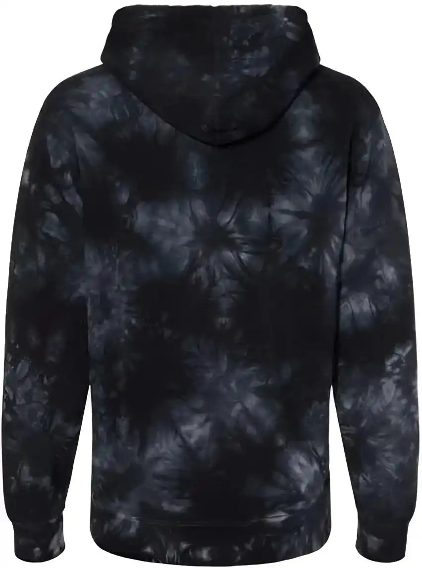 Independent Trading co Prm4500td Unisex Midweight Tie Dyed Hooded Sweatshirt Dye Black