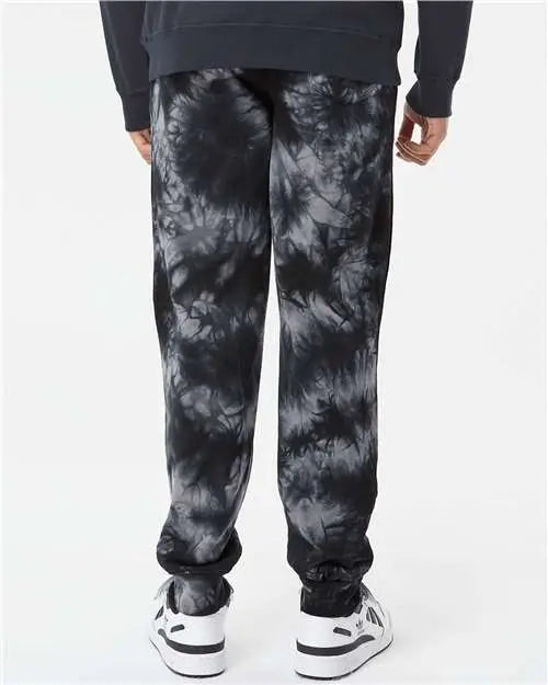 Independent Trading Co. Prm50pttd Tie-dyed Fleece Pants - Tie Dye Black