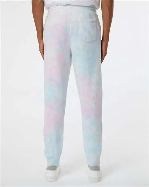 Independent Trading Co. Prm50pttd Tie-dyed Fleece Pants - Tie Dye Cotton Candy