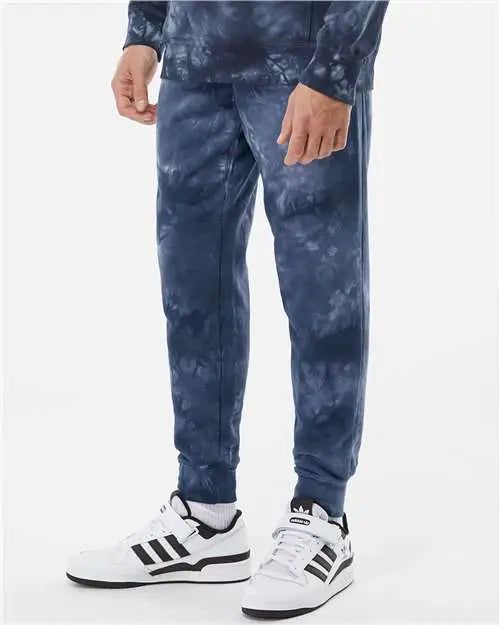 Independent Trading Co. Prm50pttd Tie-dyed Fleece Pants - Tie Dye Navy